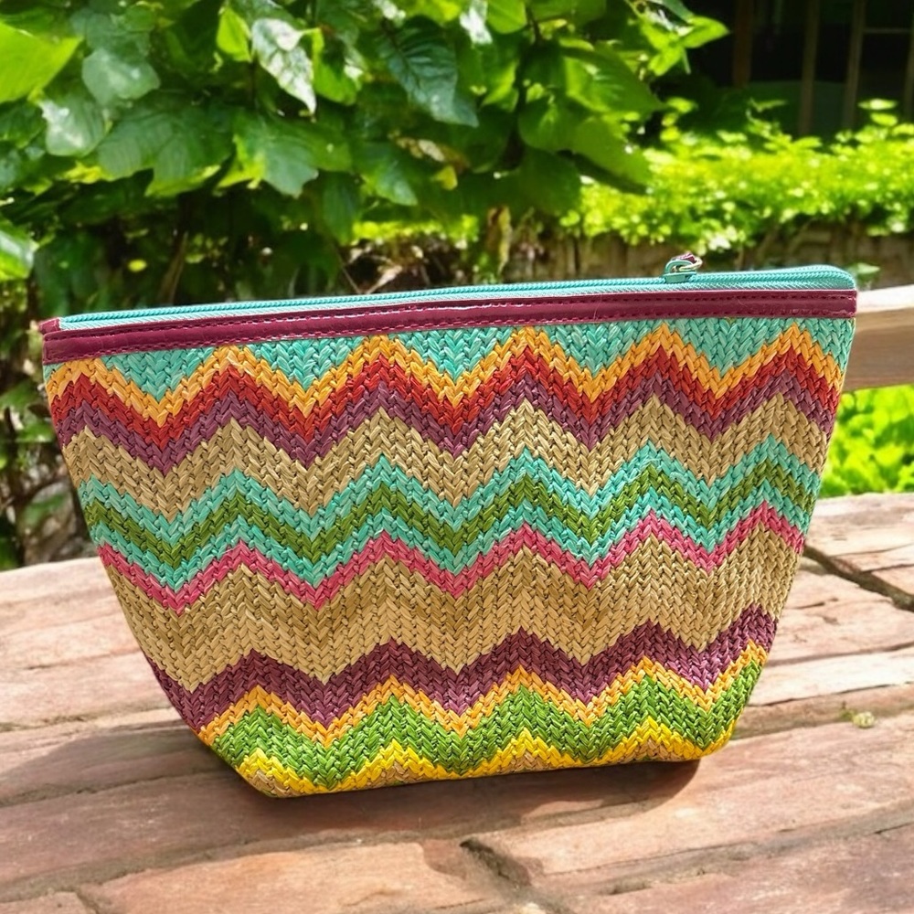 Stephanie Johnson Colorful Zigzag Pattern Clutch - image 3